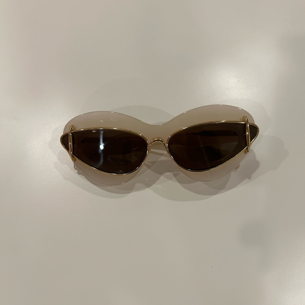 Loewe Sunglasses with Gold Frame and Dark Lenses cat eye double frame